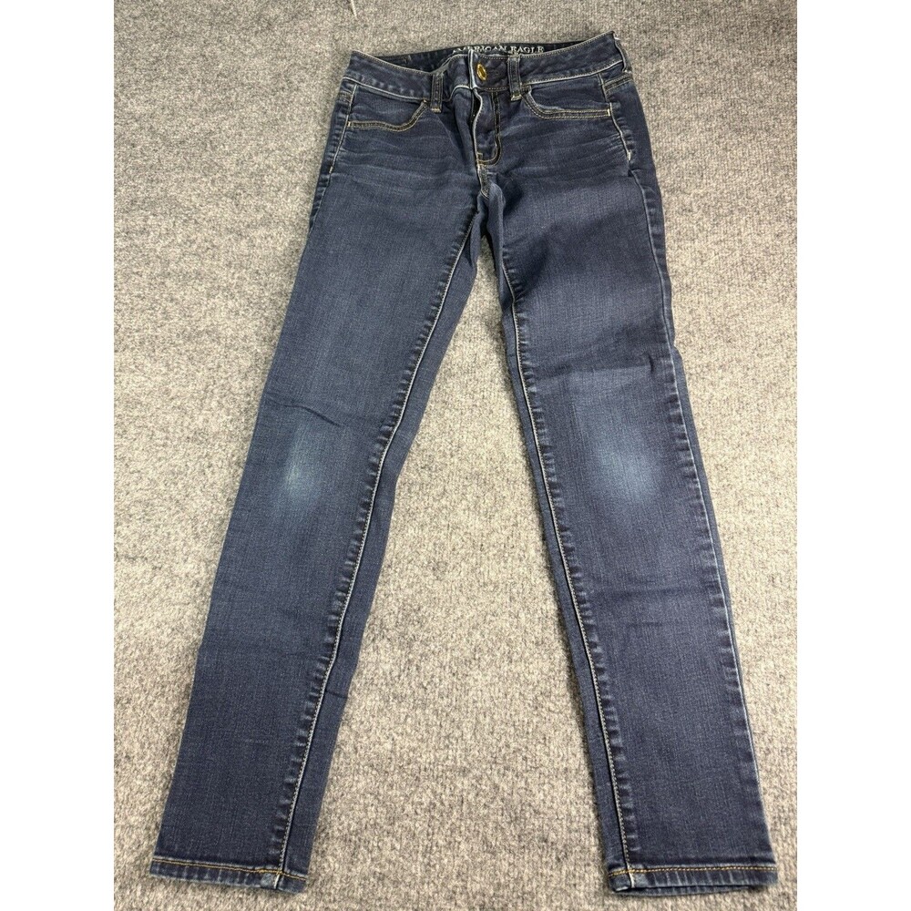 American Eagle Jeggings Size 00 Short Dark Wash Skinny Stretch Denim Jeans
